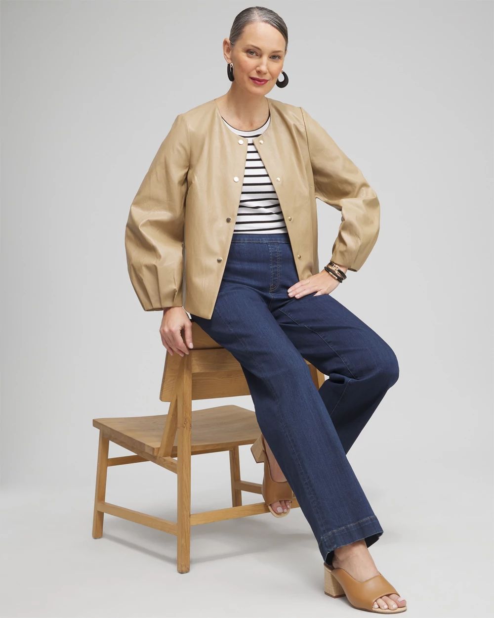 BIG SLEEVE FAUX LEATER ジャケット LAGUA GEM | BIG SLEEVE FAUX LEATER ジャケット (ジャケット